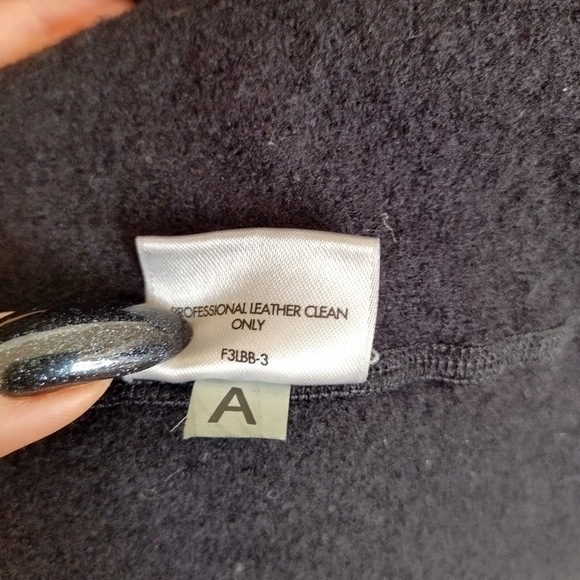 Eileen Fisher asymmetrical wool leather full zip lightweight jacket sz L - Picture 9 of 12